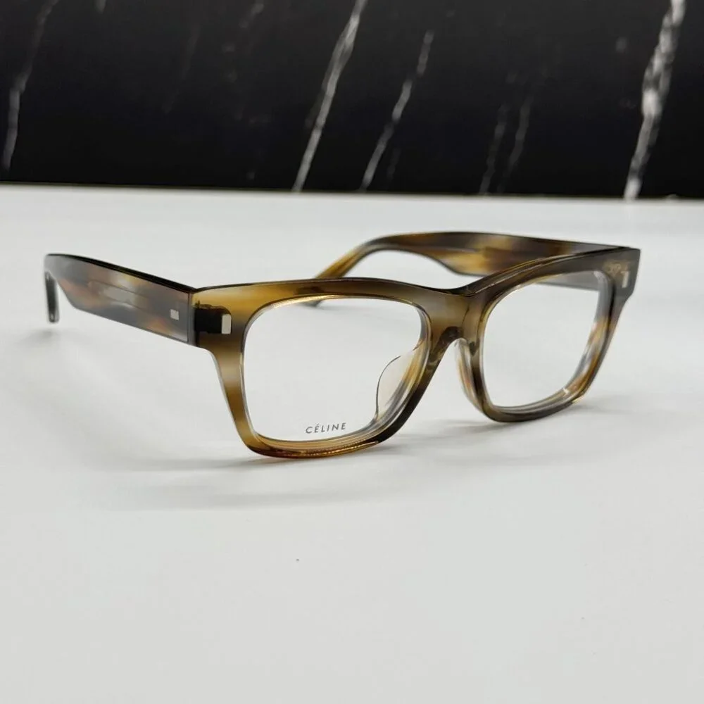 NEW CELINE CL50011F 055 HAVANA SQUARE UNISEX CELINE EYEGLASSES